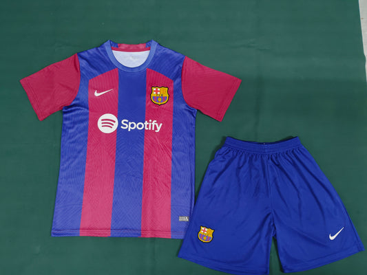 Barcelona 23-24 Home Kit Soccer Jersey (Kids)
